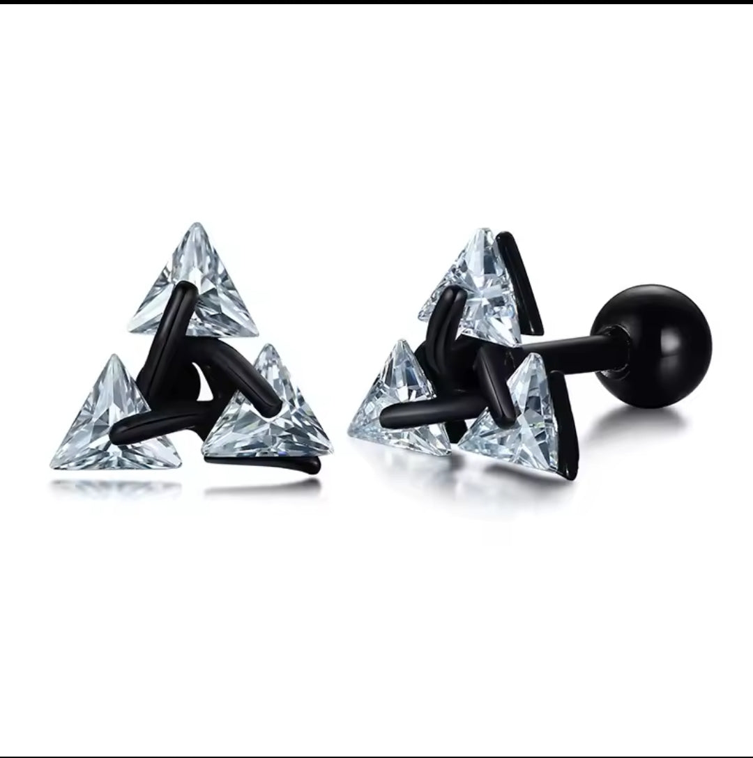 Zeno Triangle Stud Earrings