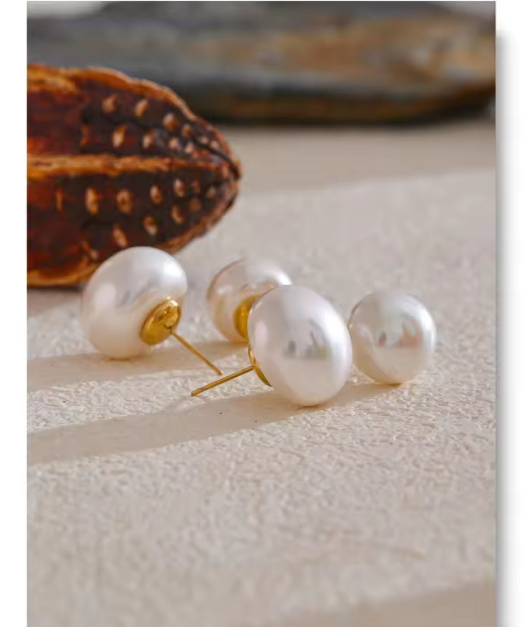 12mm Pearl Round Stud Earrings