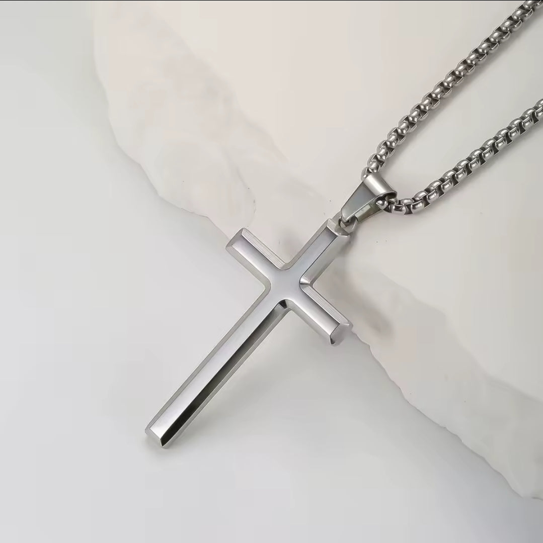 Box Chain Cross Necklace