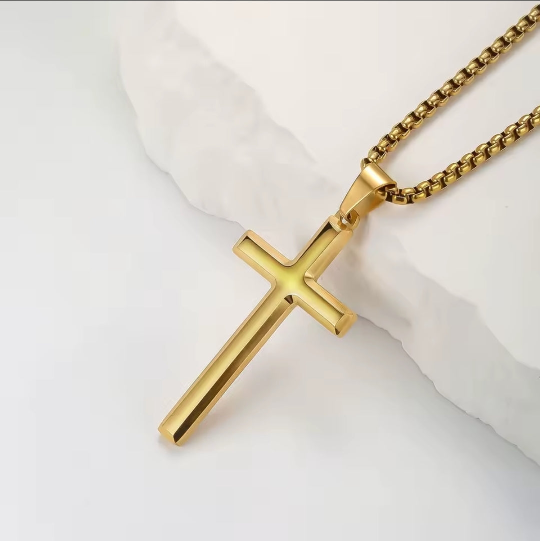 Box Chain Cross Necklace