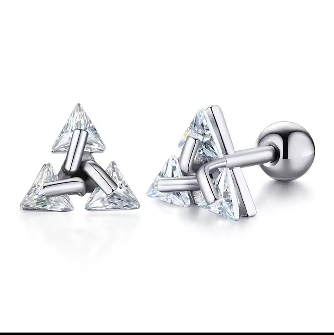 Zeno Triangle Stud Earrings
