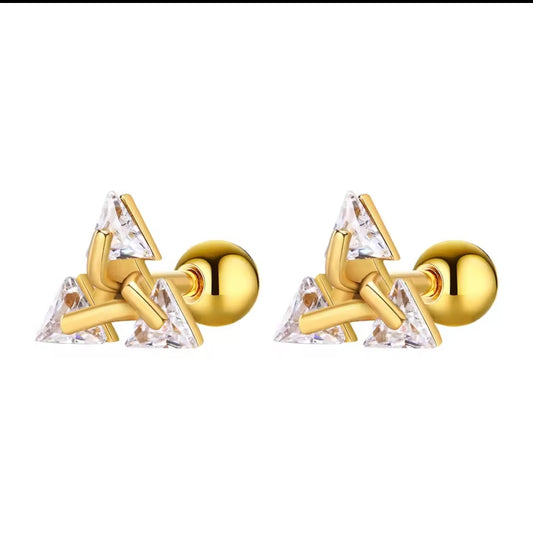 Zeno Triangle Stud Earrings