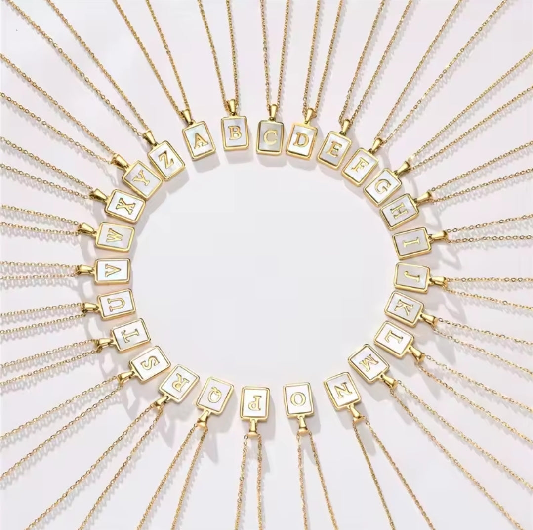 Letter Tag Initial Necklaces