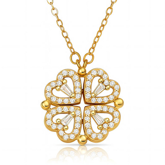 Zirconia 4-leaf Necklace