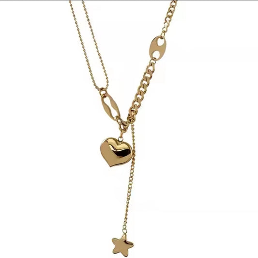 Nova Heart with Star Pendant Necklace