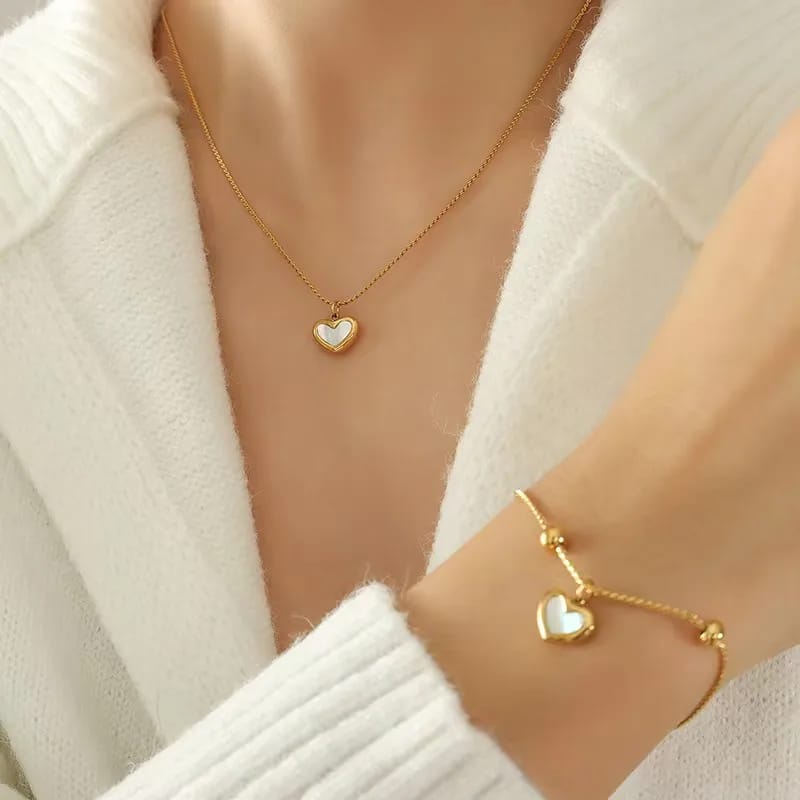The Selene Radiant Heart Necklace Set
